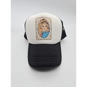 Dolly Parton Trucker Hat Black White Mesh Snapback Country Music Baseball Cap